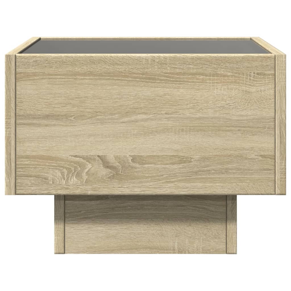 Comodino con LED Infinity Rovere Sonoma 40x40x30 cm | homemem39