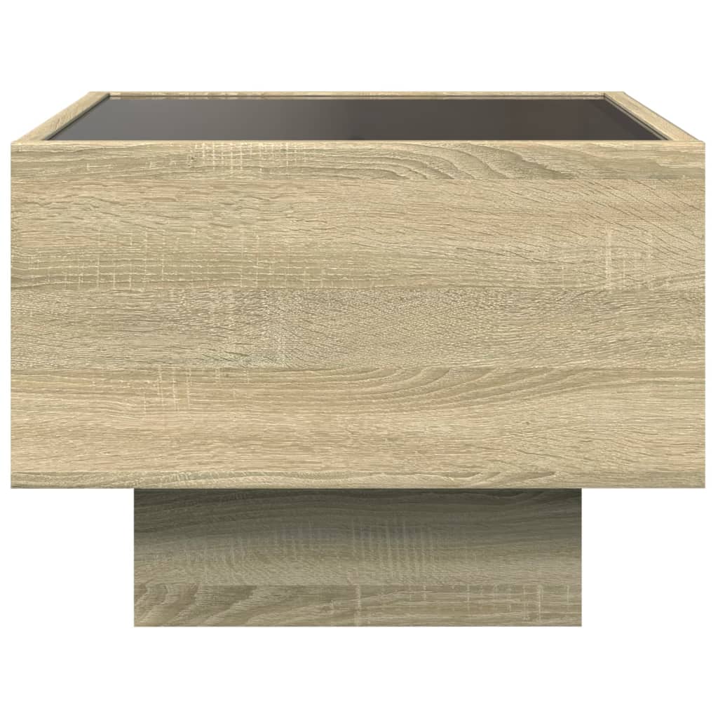 Comodino con LED Infinity Rovere Sonoma 40x40x30 cm | homemem39