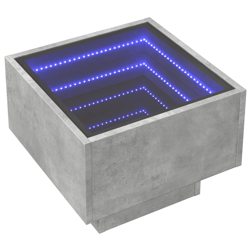 Comodino con LED Infinity Grigio Cemento 40x40x30 cm - homemem39