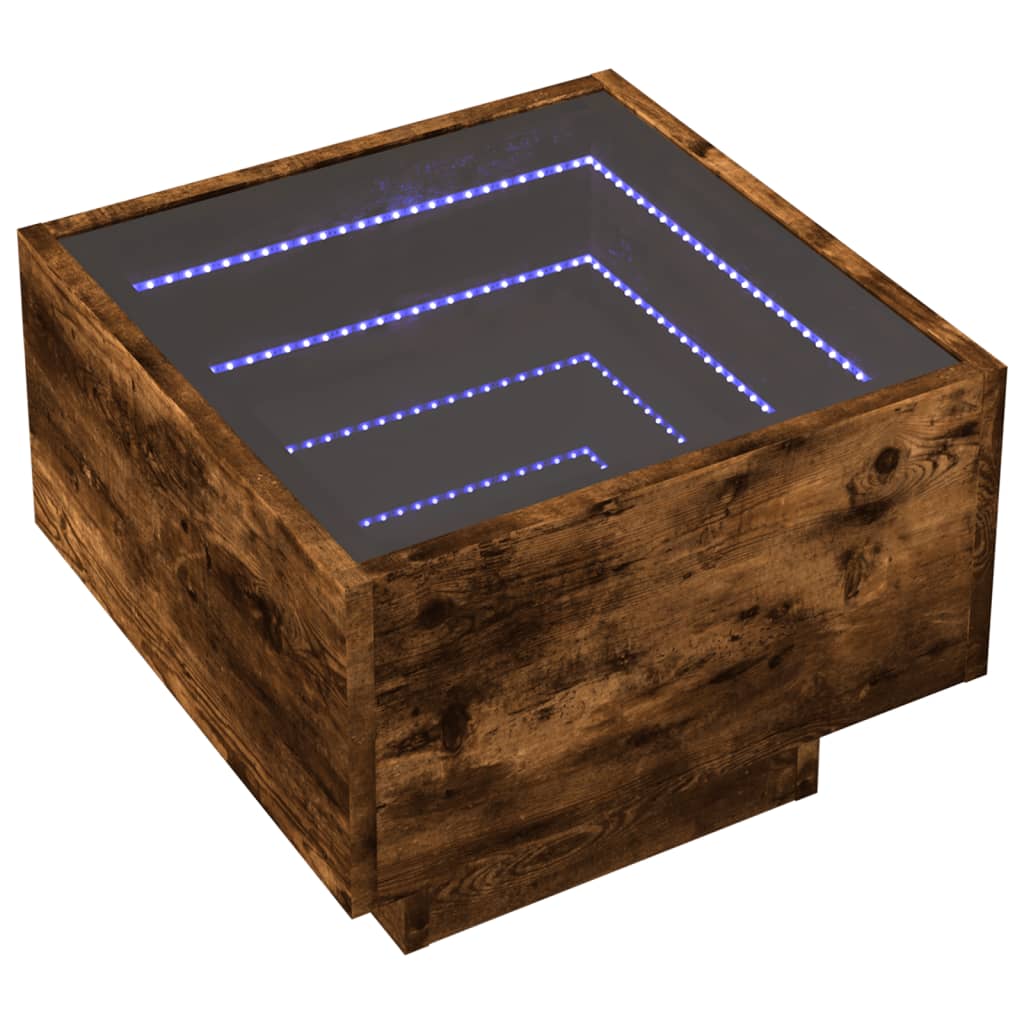 Comodino con LED Infinity Rovere Fumo 40x40x30 cm | homemem39