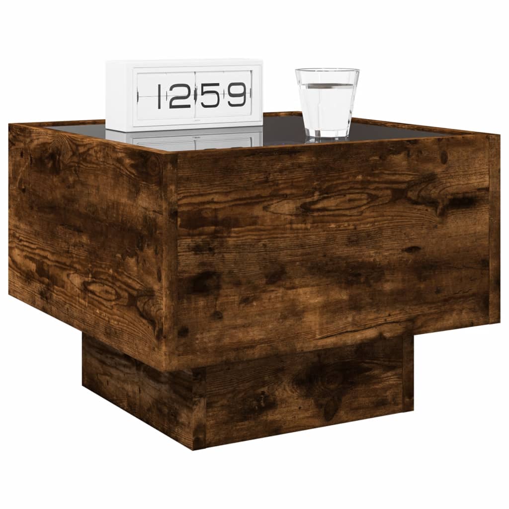 Comodino con LED Infinity Rovere Fumo 40x40x30 cm | homemem39