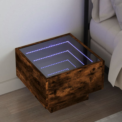 Comodino con LED Infinity Rovere Fumo 40x40x30 cm | homemem39
