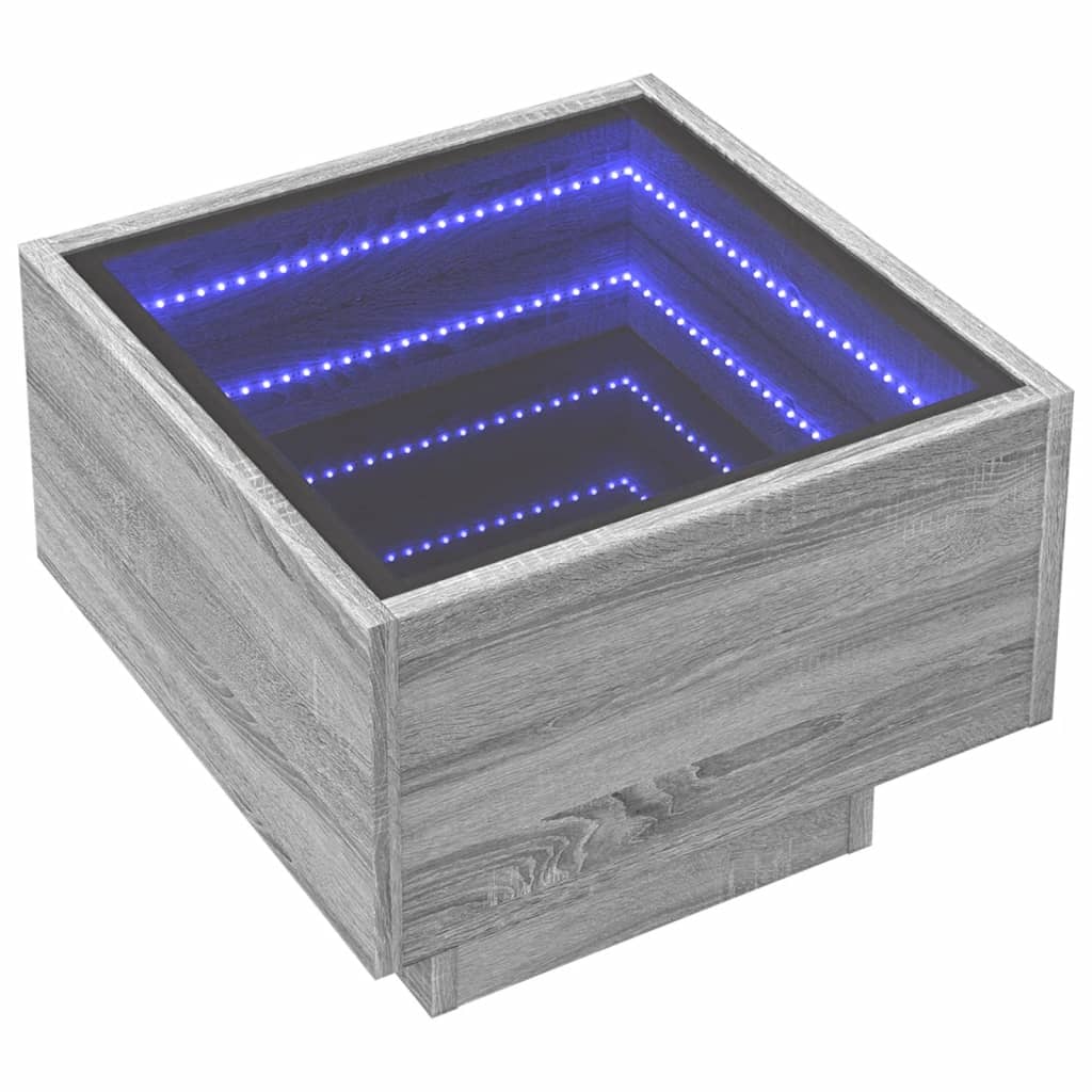 Comodino con LED Infinity Rovere Sonoma 40x40x30 cm | homemem39