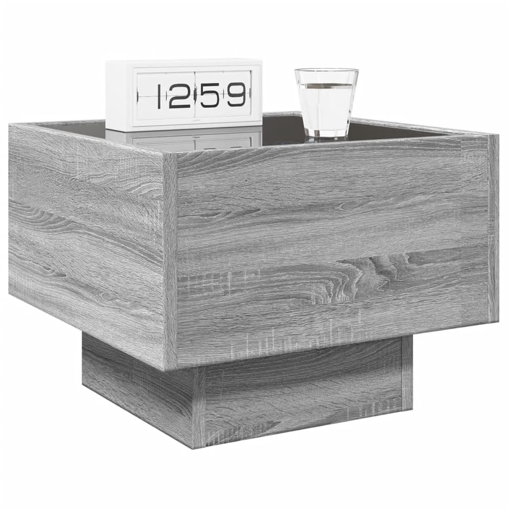 Comodino con LED Infinity Rovere Sonoma 40x40x30 cm | homemem39