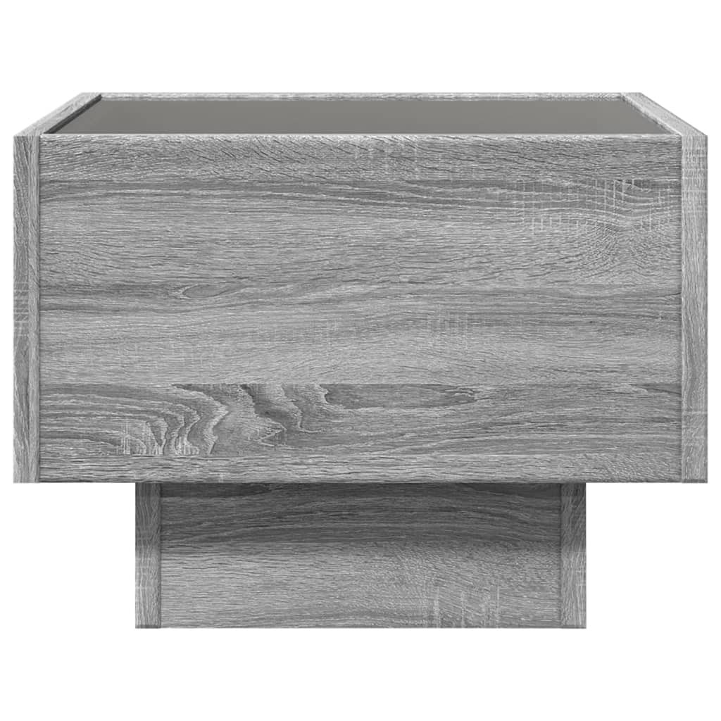 Comodino con LED Infinity Rovere Sonoma 40x40x30 cm
