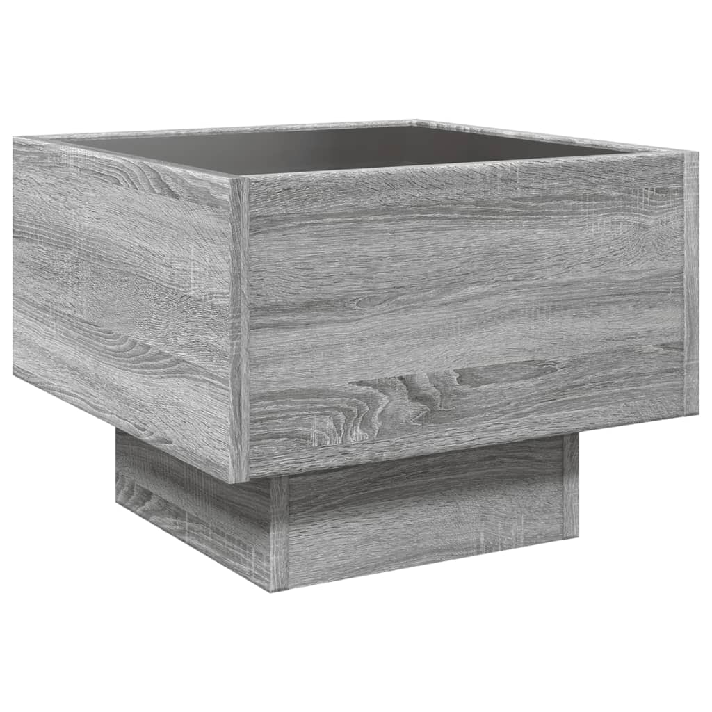 Comodino con LED Infinity Rovere Sonoma 40x40x30 cm | homemem39