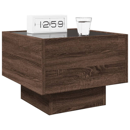 Comodino con LED Infinity Rovere Marrone 40x40x30 cm | homemem39