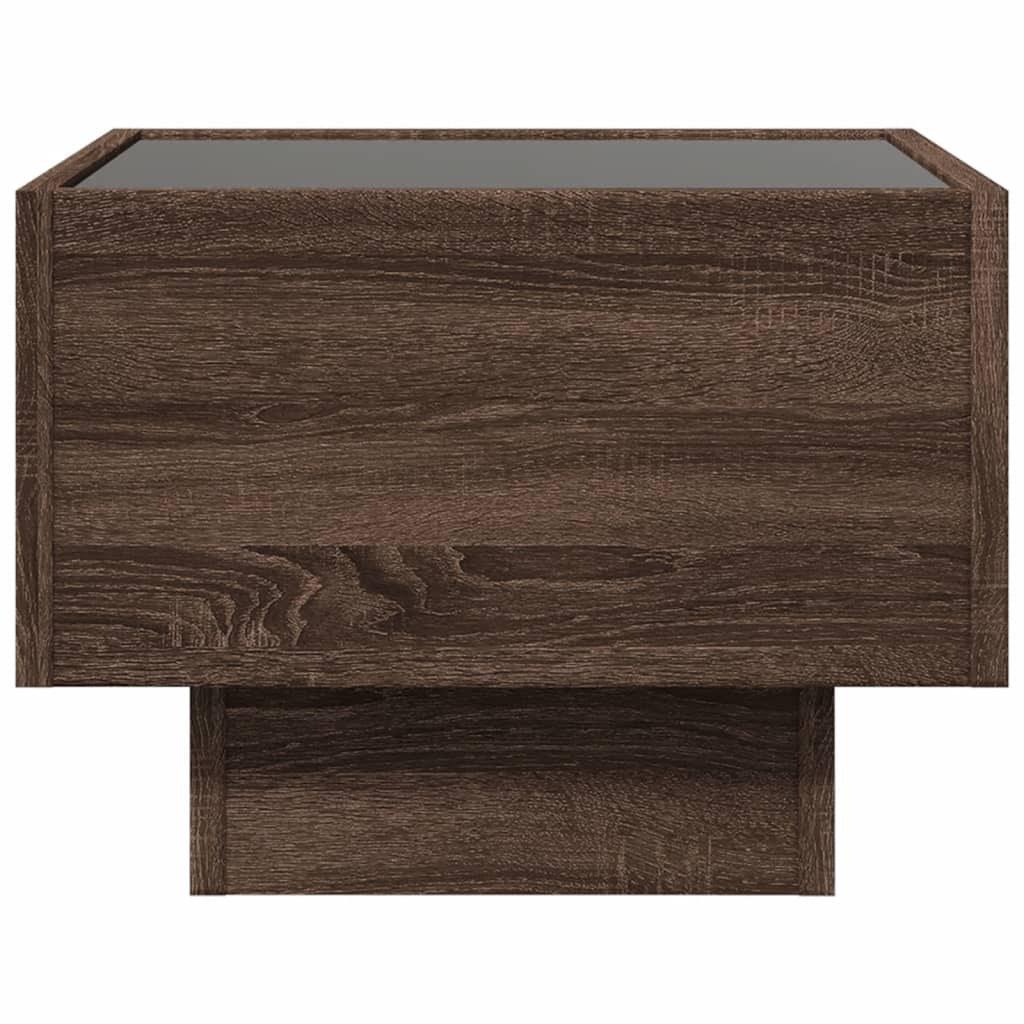 Comodino con LED Infinity Rovere Marrone 40x40x30 cm | homemem39