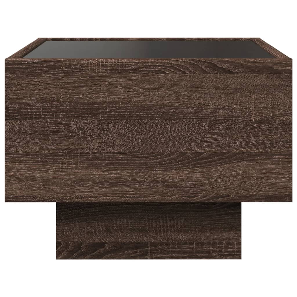 Comodino con LED Infinity Rovere Marrone 40x40x30 cm | homemem39