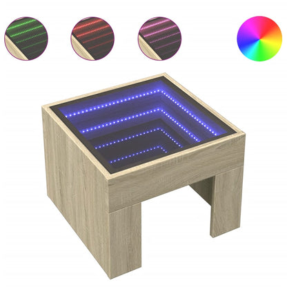 Comodino con LED Infinity Rovere Sonoma 40x40x30 cm | homemem39