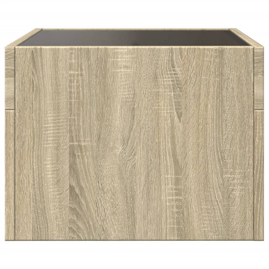 Comodino con LED Infinity Rovere Sonoma 40x40x30 cm | homemem39