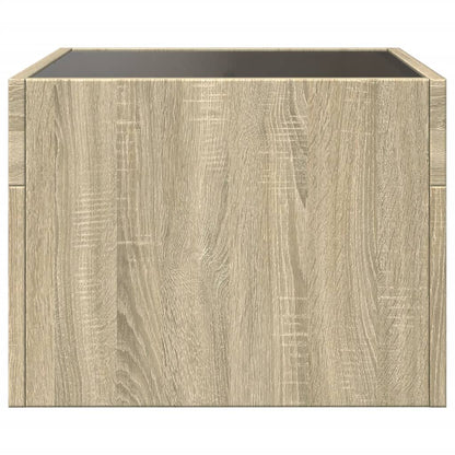 Comodino con LED Infinity Rovere Sonoma 40x40x30 cm | homemem39
