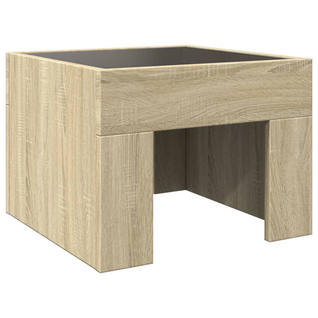 Comodino con LED Infinity Rovere Sonoma 40x40x30 cm | homemem39