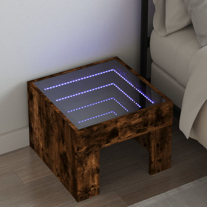 Comodino con LED Infinity Rovere Fumo 40x40x30 cm - homemem39