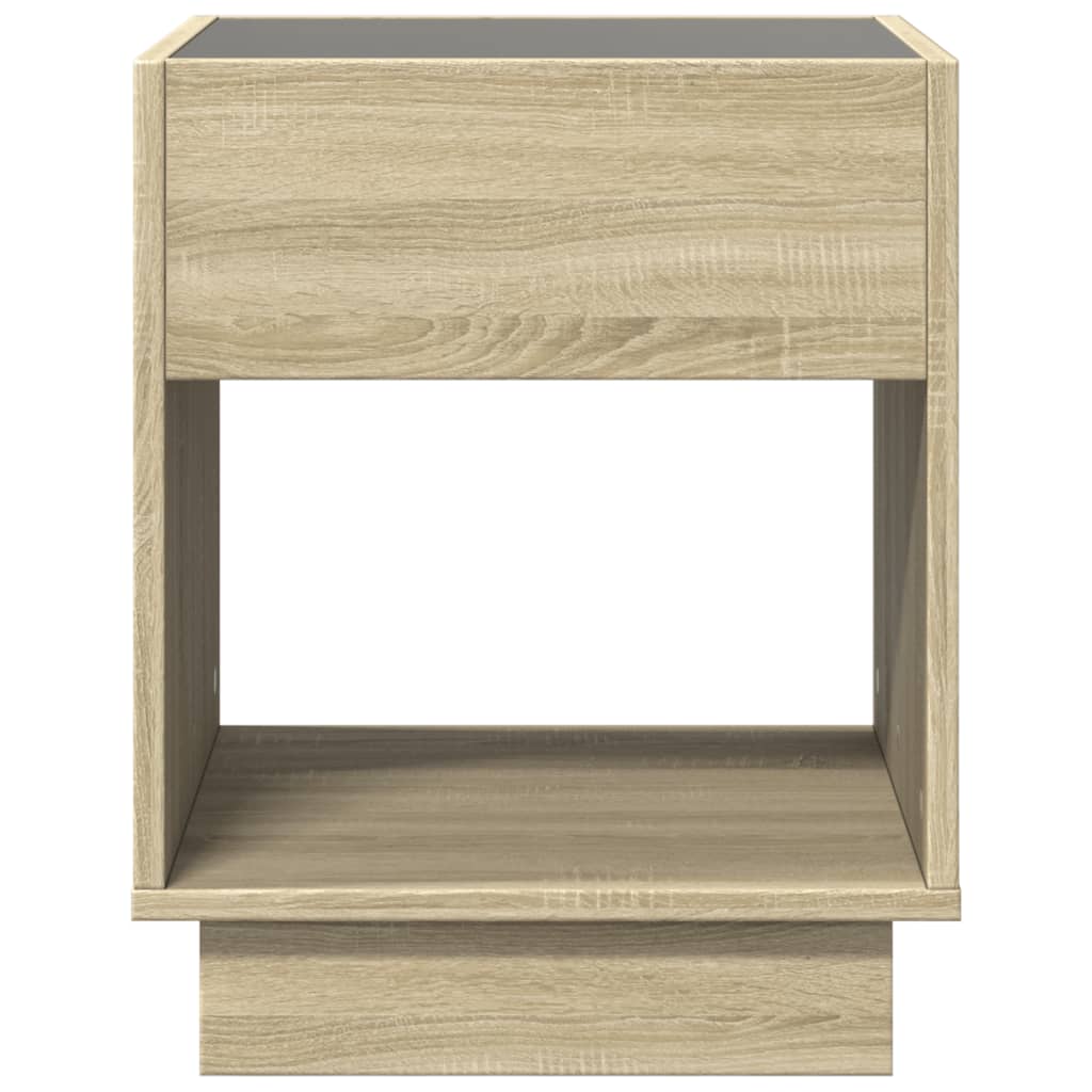 Comodino con LED Infinity Rovere Sonoma 40x40x50 cm | homemem39