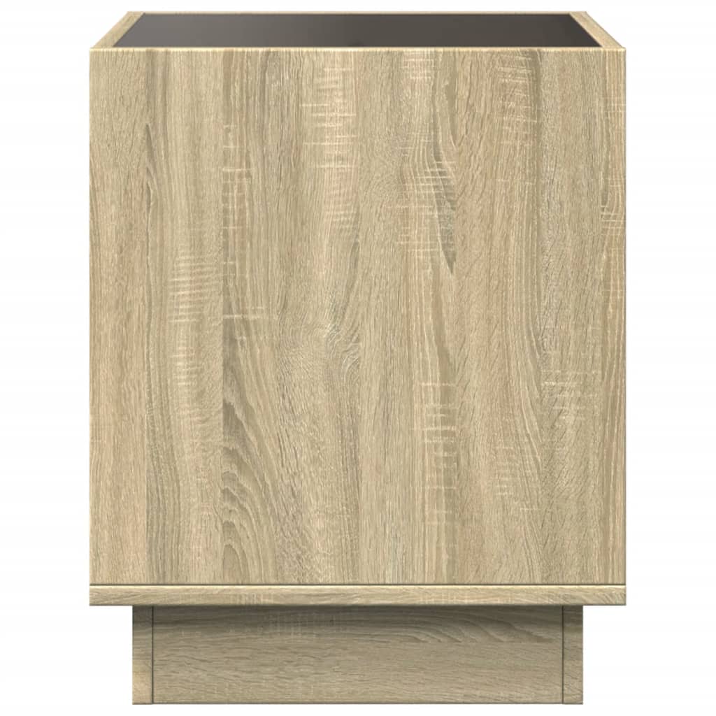 Comodino con LED Infinity Rovere Sonoma 40x40x50 cm | homemem39
