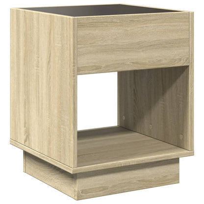 Comodino con LED Infinity Rovere Sonoma 40x40x50 cm | homemem39