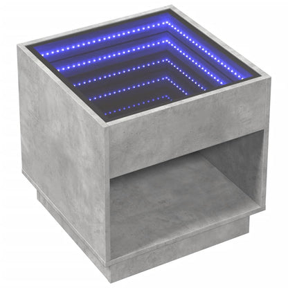 Comodino con LED Infinity Grigio Cemento 50x50x50 cm - homemem39
