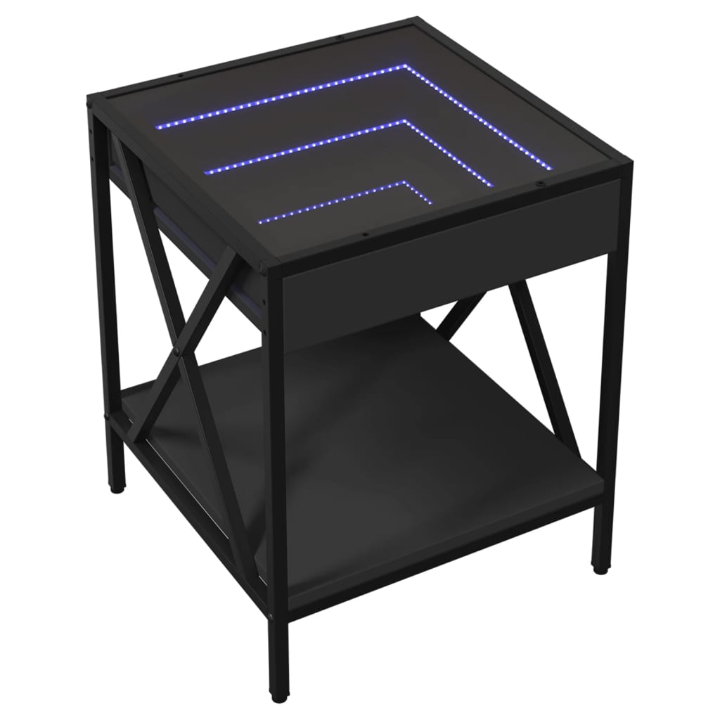 Comodino con LED Infinity Nero 40x40x49 cm - homemem39