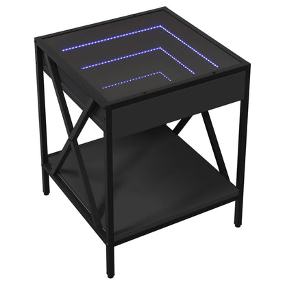 Comodino con LED Infinity Nero 40x40x49 cm - homemem39
