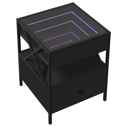Tavolino da Salotto con LED Nero 40x40x30 cm | homemem39