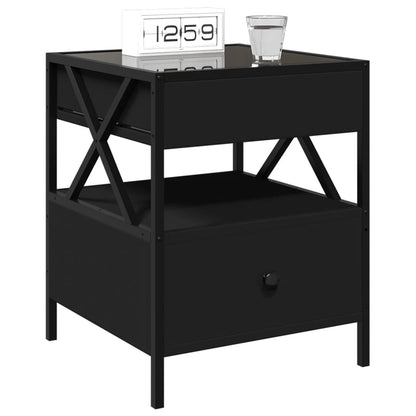 Tavolino da Salotto con LED Nero 40x40x30 cm | homemem39