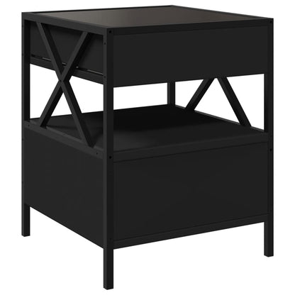 Tavolino da Salotto con LED Nero 40x40x30 cm | homemem39