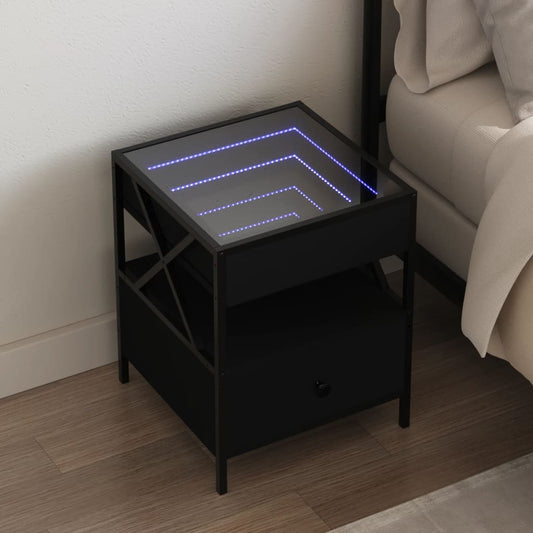 Tavolino da Salotto con LED Nero 40x40x30 cm - homemem39