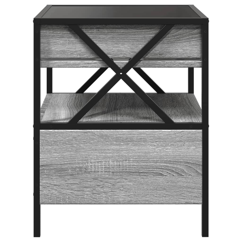 Comodino con LED Infinity Grigio Sonoma 40x40x51 cm | homemem39