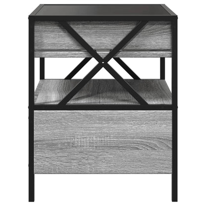 Comodino con LED Infinity Grigio Sonoma 40x40x51 cm | homemem39