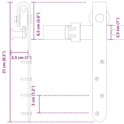 Kit Anta Scorrevole per Armadio 91 cm in Acciaio al Carbonio | homemem39