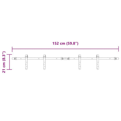 Kit Anta Scorrevole per Armadio 152 cm in Acciaio al Carbonio | homemem39