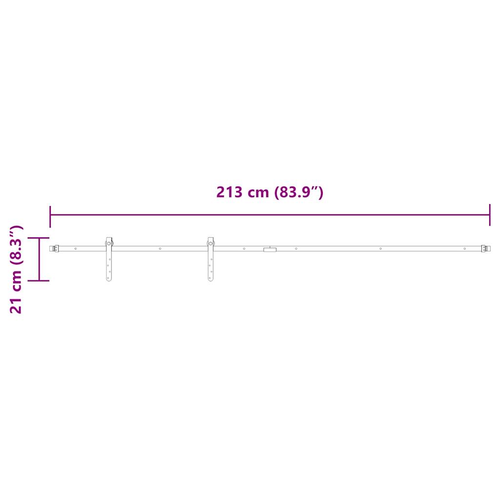 Kit Anta Scorrevole Armadio in Acciaio al Carbonio 113 cm | homemem39