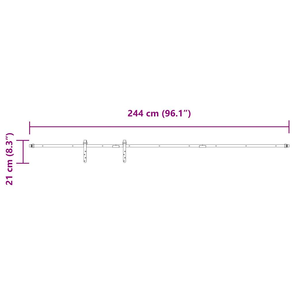 Kit Anta Scorrevole Armadio in Acciaio al Carbonio 244 cm | homemem39