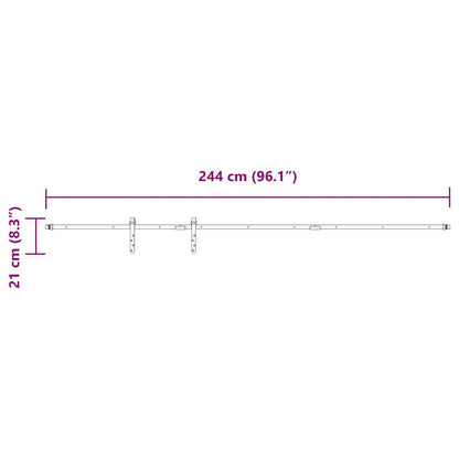 Kit Anta Scorrevole Armadio in Acciaio al Carbonio 244 cm | homemem39