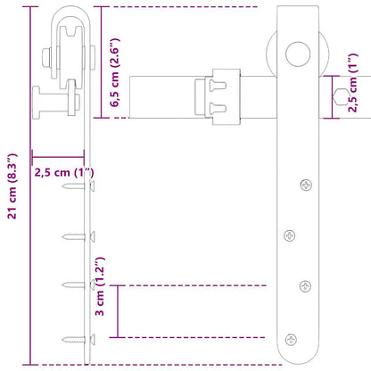 Kit Anta Scorrevole Armadio in Acciaio al Carbonio 244 cm | homemem39