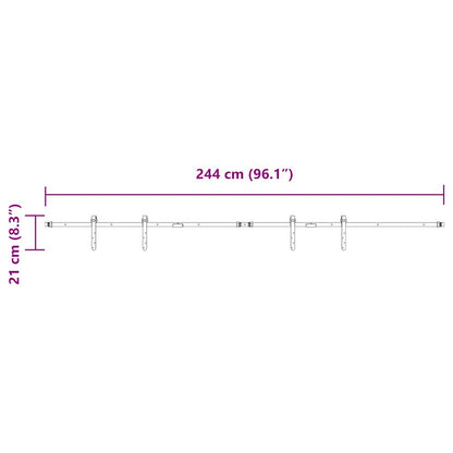 Kit Anta Scorrevole Armadio in Acciaio al Carbonio 244 cm | homemem39