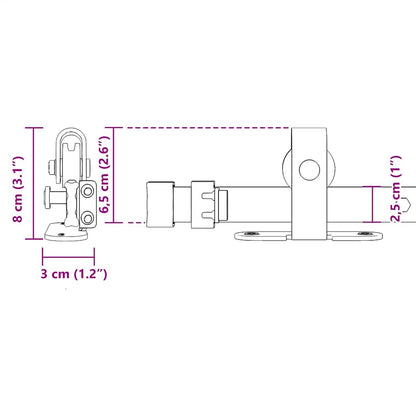 Kit Anta Scorrevole per Armadio 152 cm in Acciaio al Carbonio | homemem39
