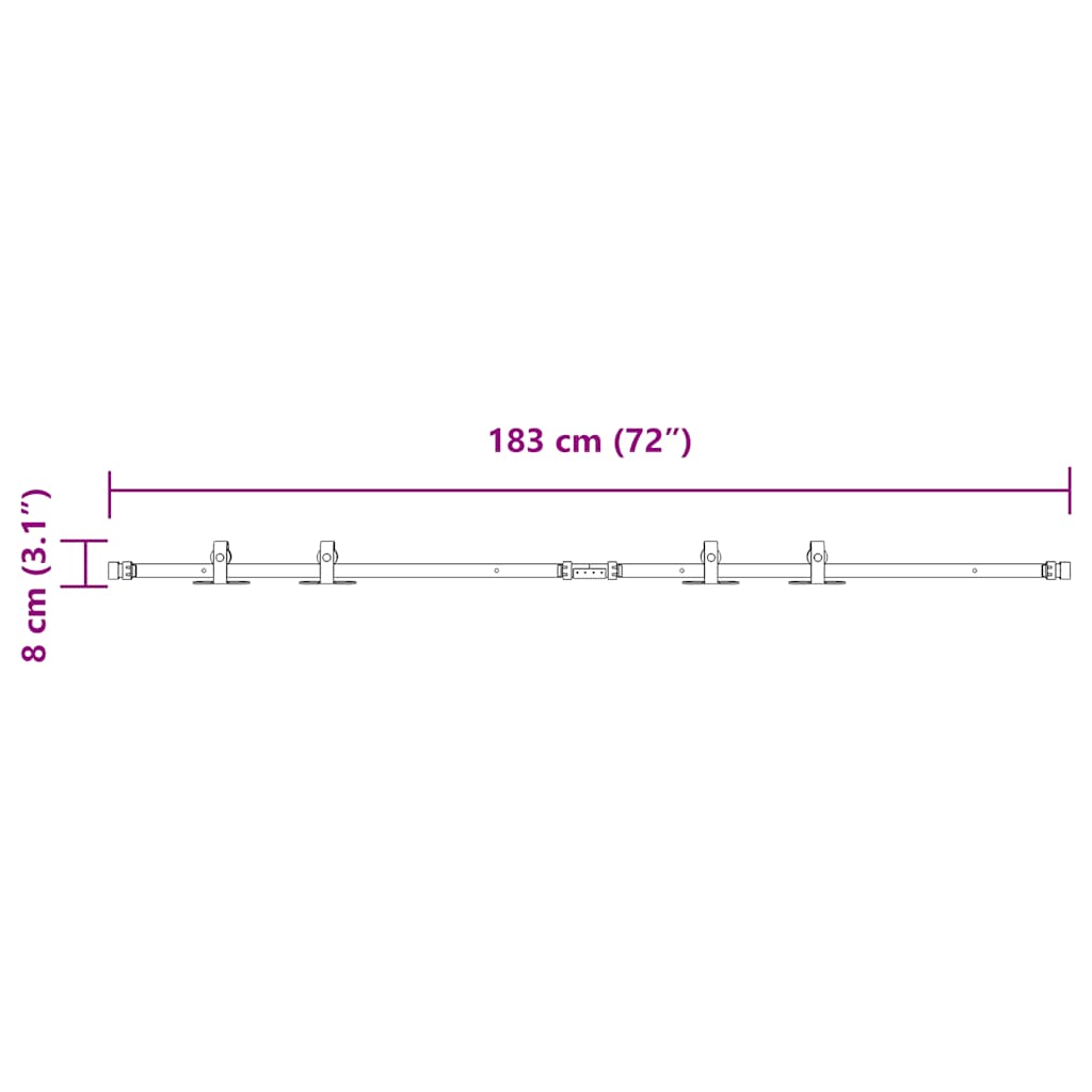 Kit Anta Scorrevole per Armadio 183 cm in Acciaio al Carbonio | homemem39