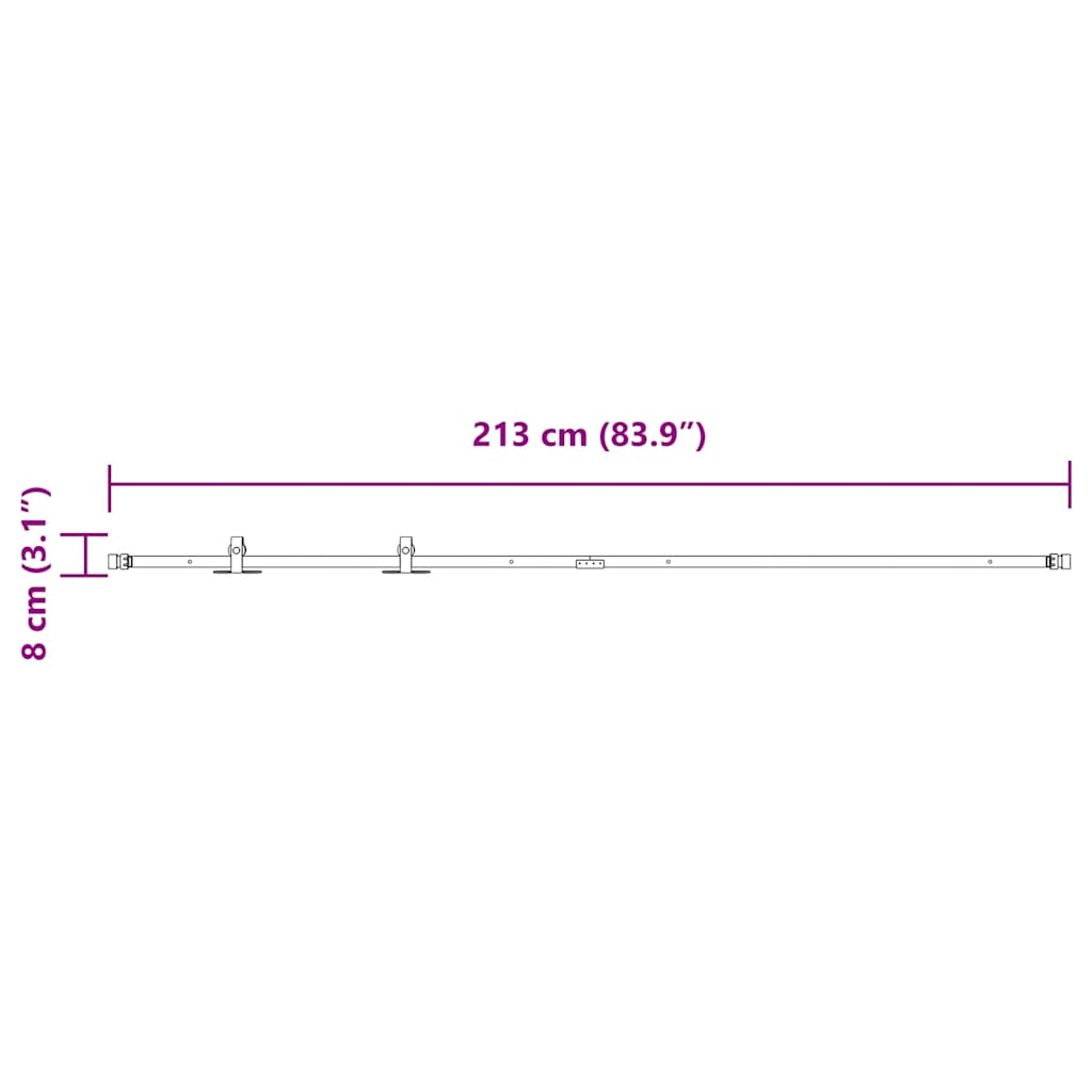 Kit Anta Scorrevole Armadio in Acciaio al Carbonio 113 cm | homemem39