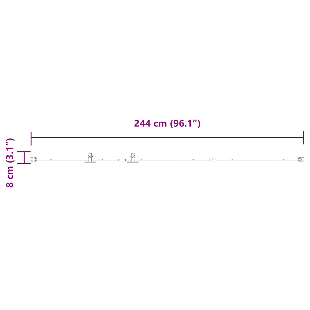 Kit Anta Scorrevole Armadio in Acciaio al Carbonio 244 cm | homemem39