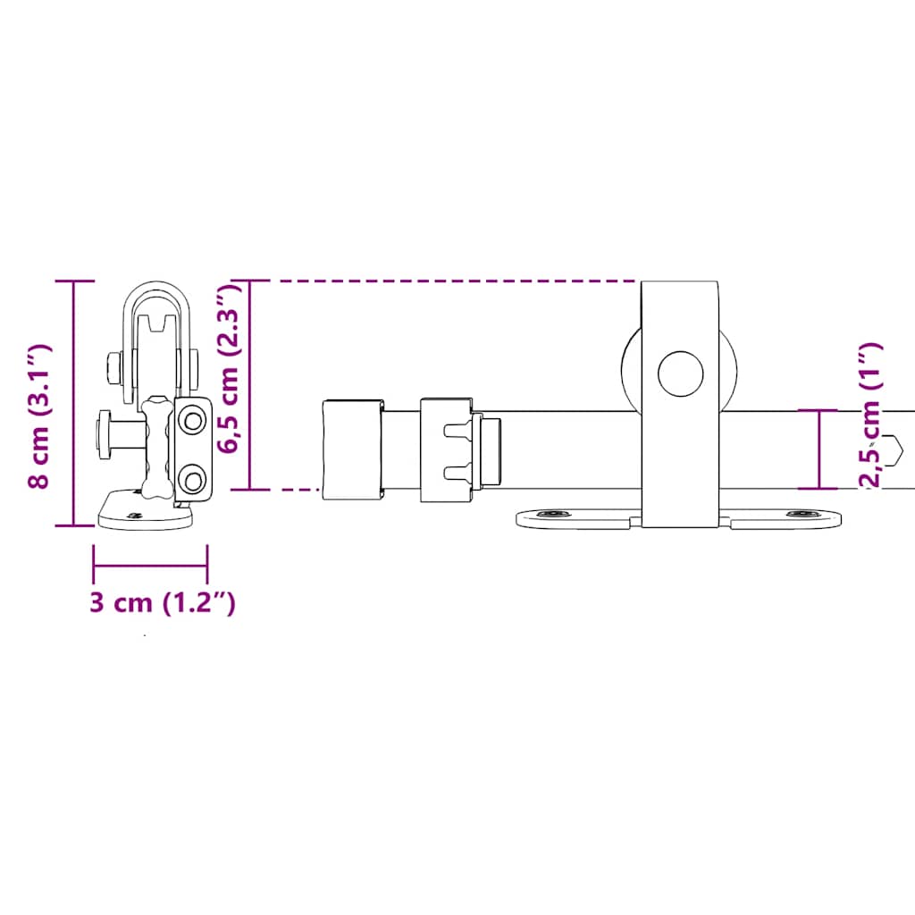 Kit Anta Scorrevole Armadio in Acciaio al Carbonio 244 cm | homemem39