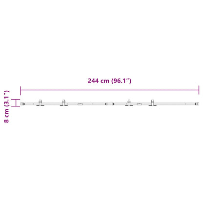Kit Anta Scorrevole Armadio in Acciaio al Carbonio 244 cm | homemem39