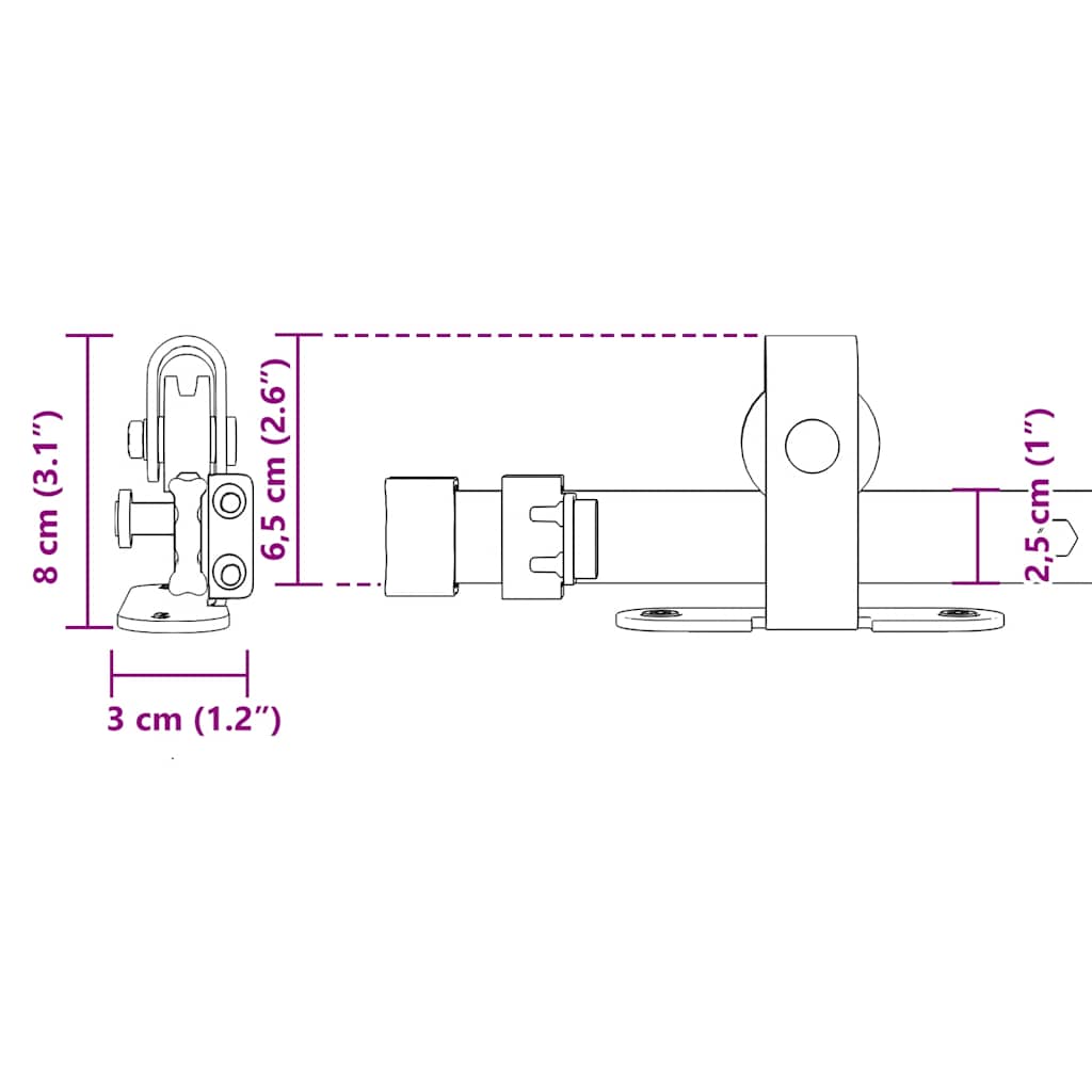 Kit Anta Scorrevole Armadio in Acciaio al Carbonio 244 cm | homemem39