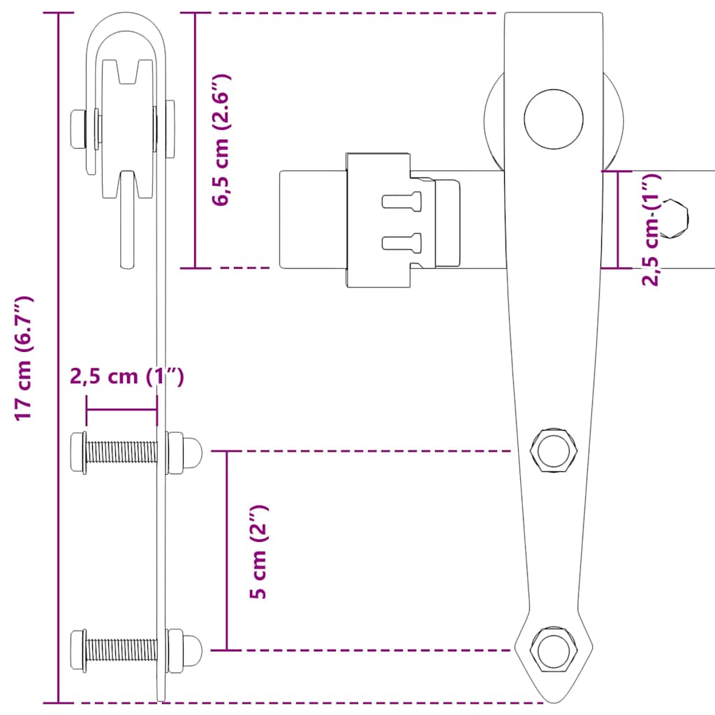 Kit Anta Scorrevole Armadio in Acciaio al Carbonio 113 cm | homemem39