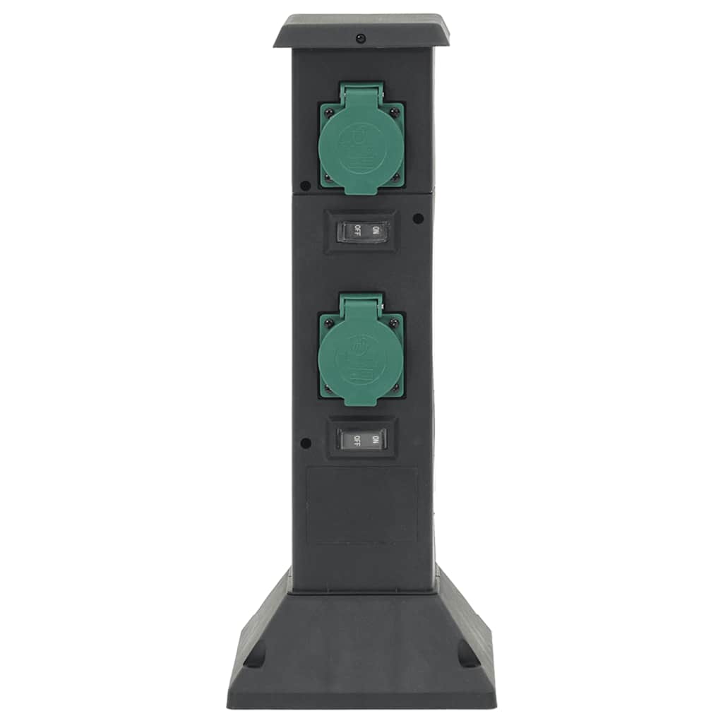 Colonna con Presa da Esterno a 4 Vie Nera e Verde 16x16x39,5cm | homemem39