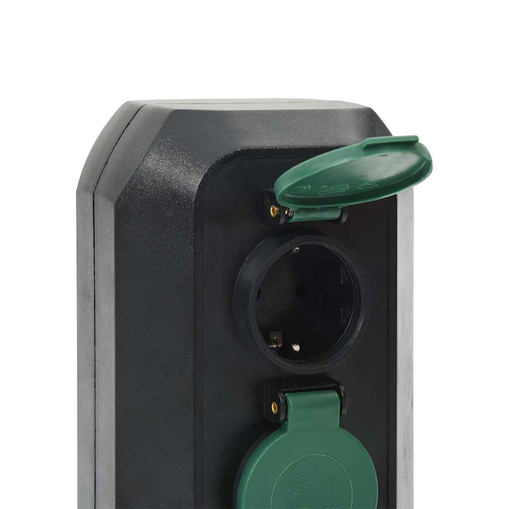 Presa da Esterno con Picchetto 2 Vie Nera e Verde 15,5x11x24cm | homemem39