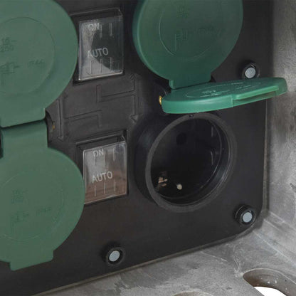 Presa Esterno Picchetto Luce Sensore 4Vie Grigio Effetto Pietra | homemem39