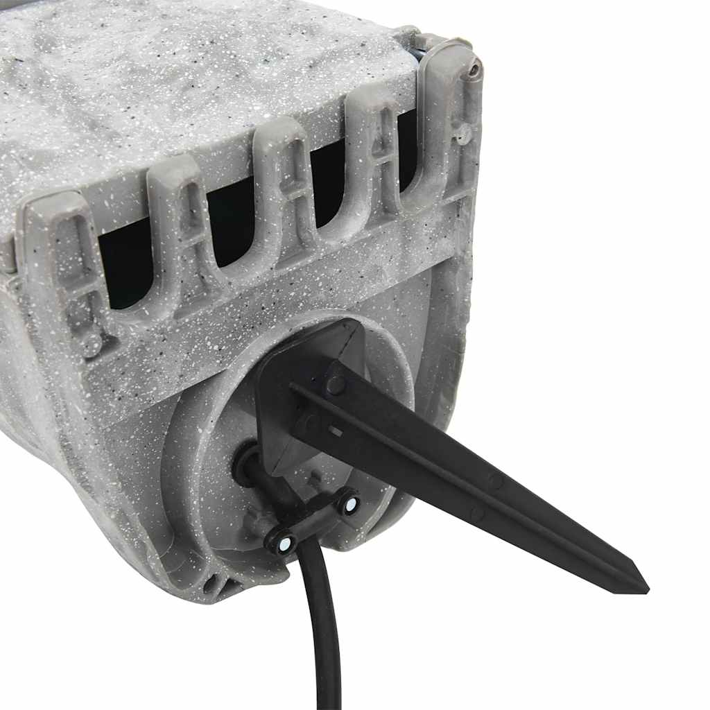 Presa Esterno Picchetto Luce Sensore 4Vie Grigio Effetto Pietra | homemem39