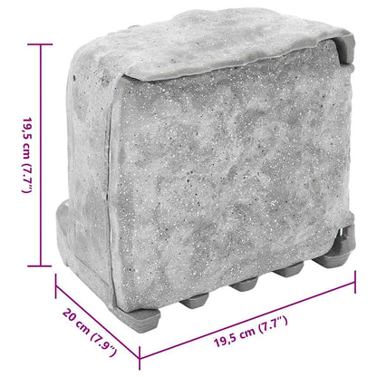 Presa Esterno Picchetto Luce Sensore 4Vie Grigio Effetto Pietra | homemem39